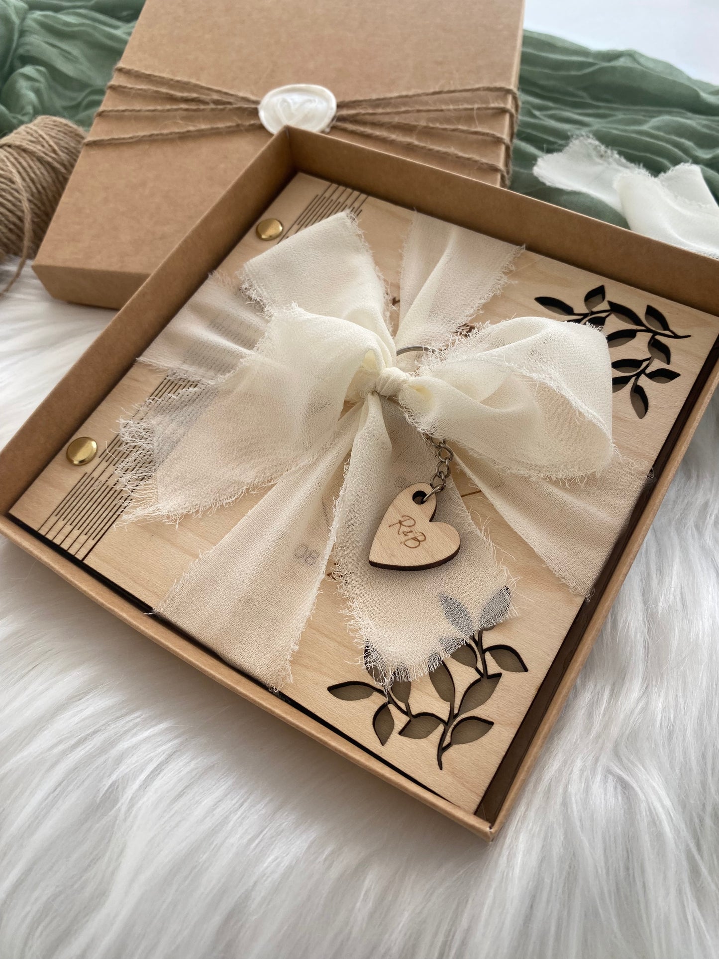 Personalised wedding card in luxury gift box