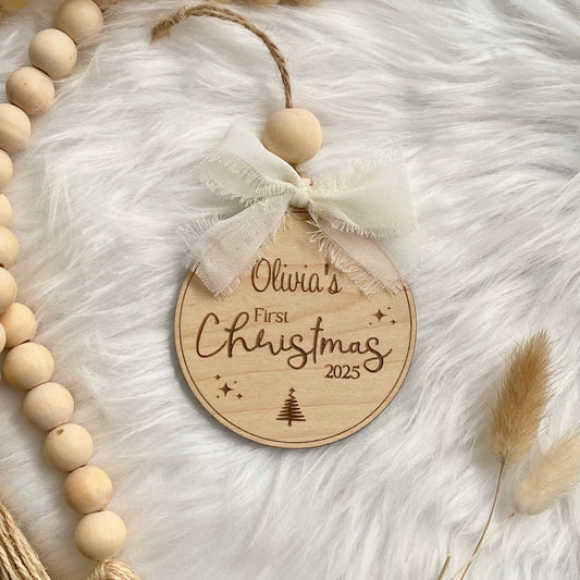 Personalised Baby’s First Christmas Bauble 2025