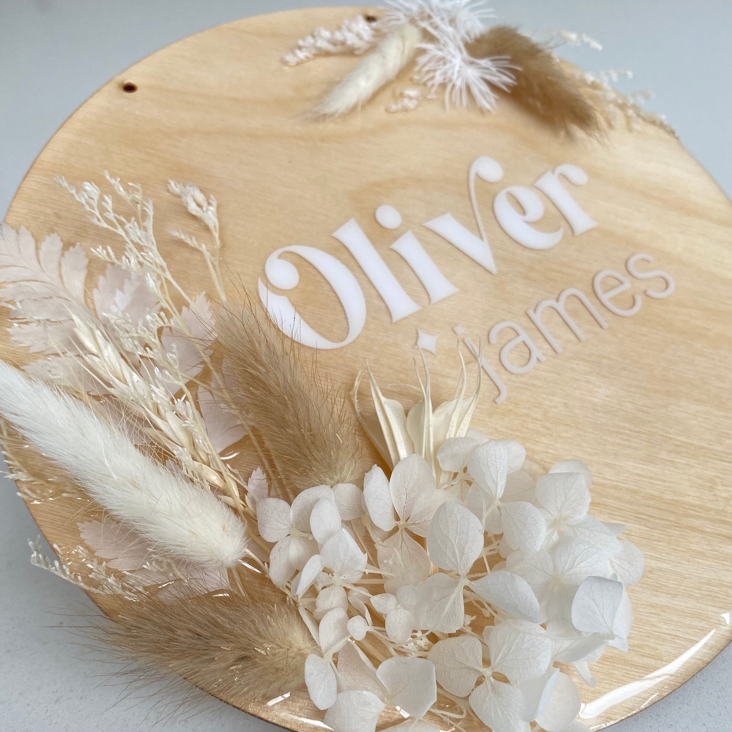 Dried Flower Bedroom Sign - Natural