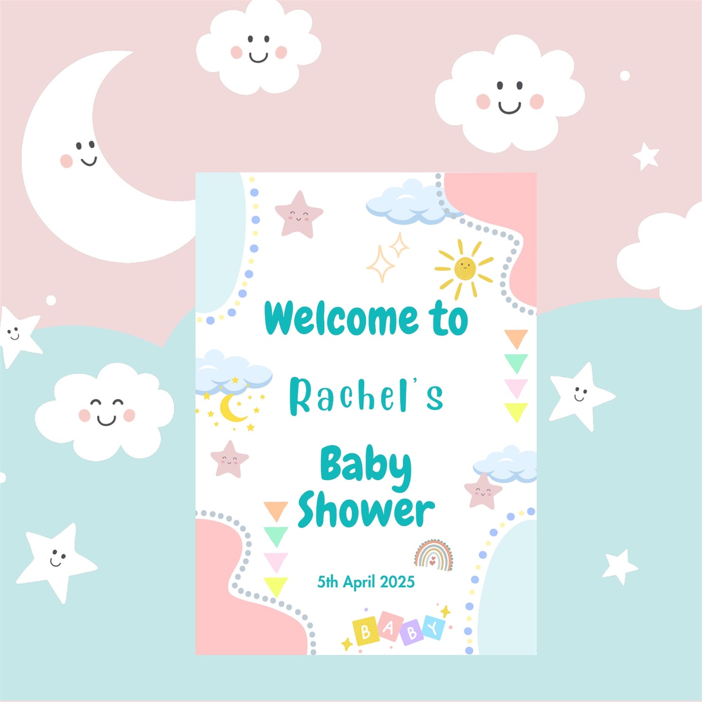 Baby shower welcome board