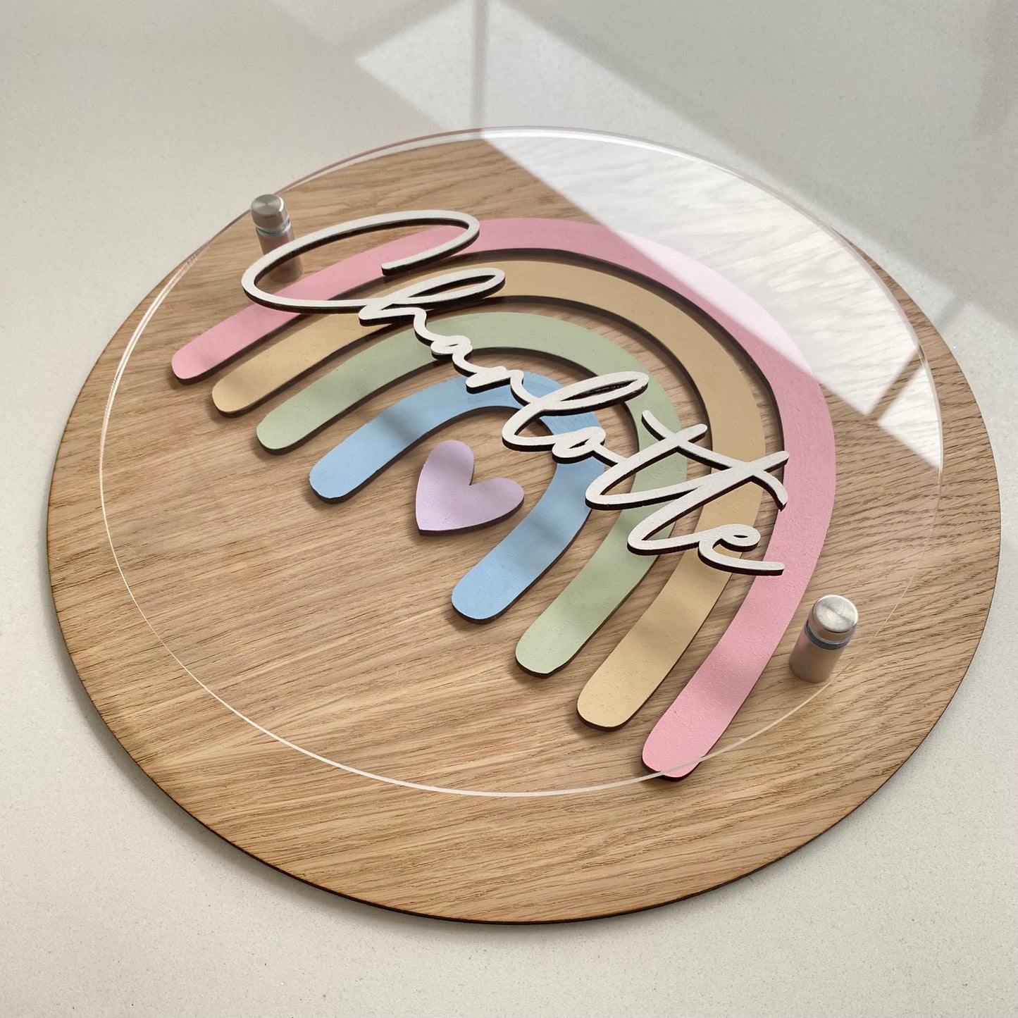 Rainbow Bedroom Sign - Pastel