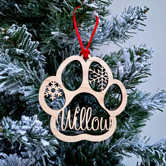 Paw print dog ornament
