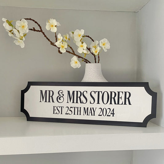 Personalised 'Mr & Mrs' Street Sign