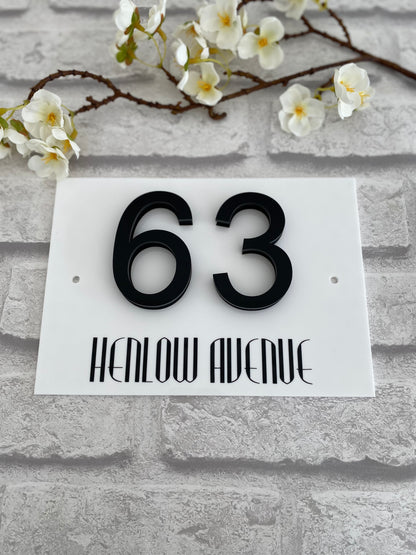3D number personalised acrylic house sign