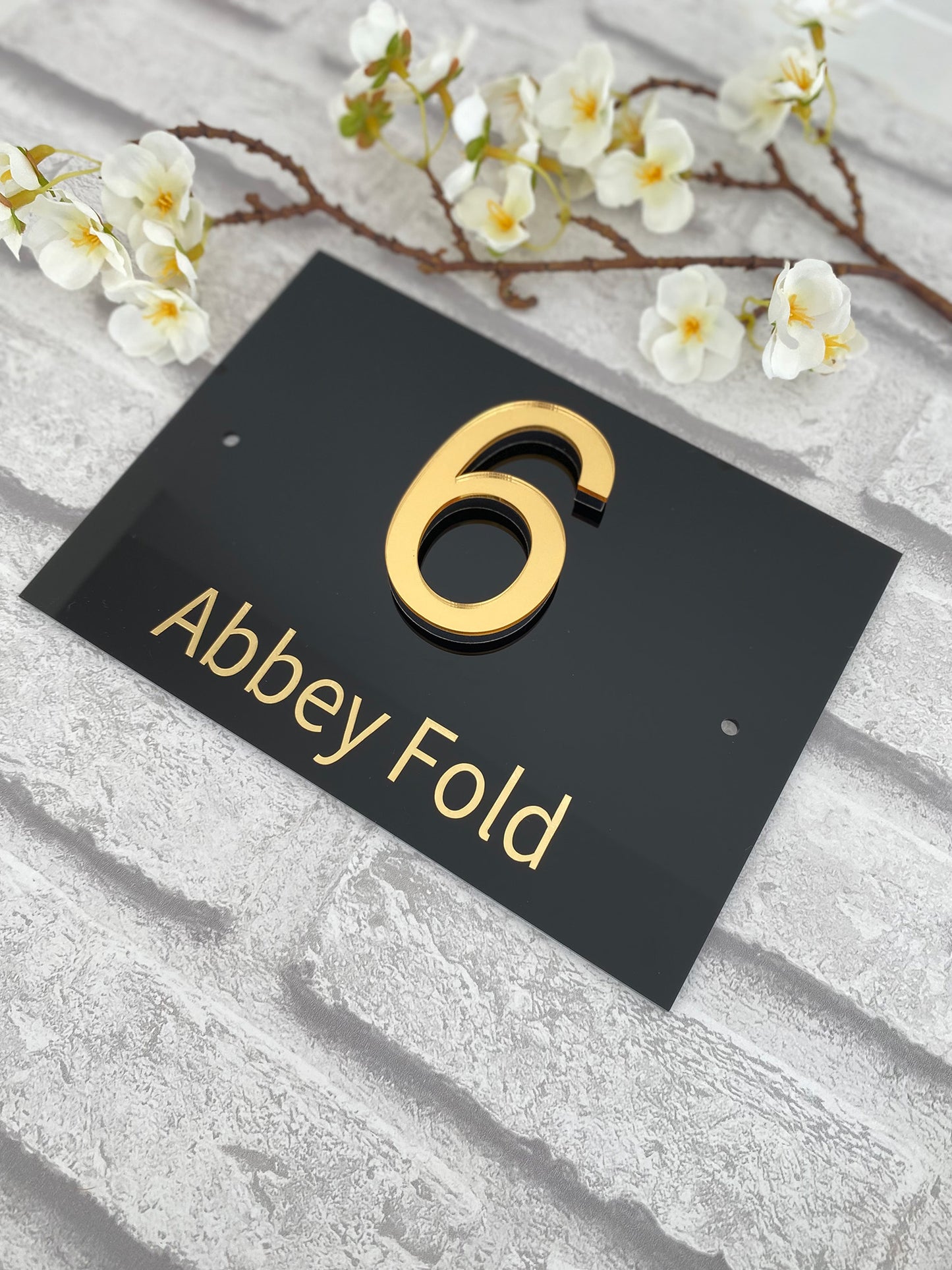 Classic 3D Number Personalised House Sign - Coloured Acrylic