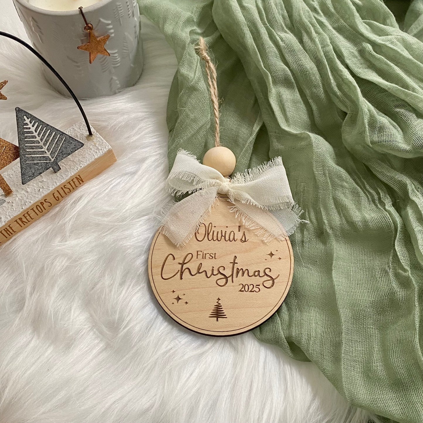 Personalised Baby’s First Christmas Bauble 2025
