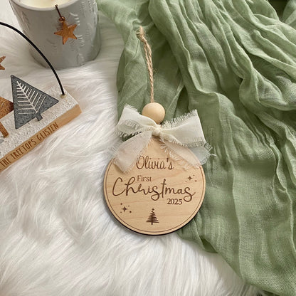 Personalised Baby’s First Christmas Bauble 2025