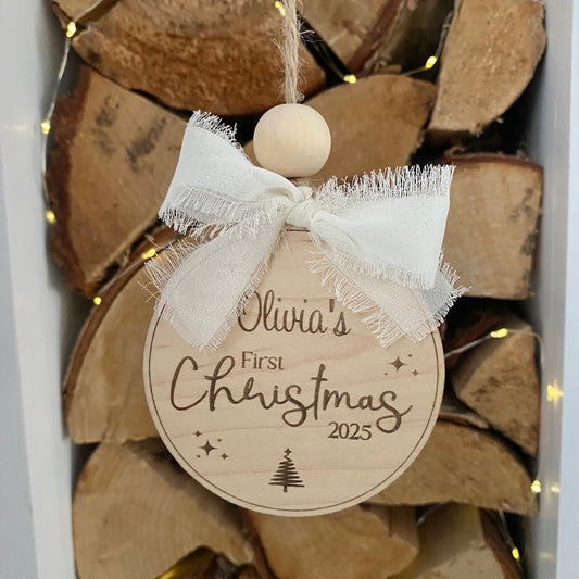 Personalised Baby’s First Christmas Bauble 2025