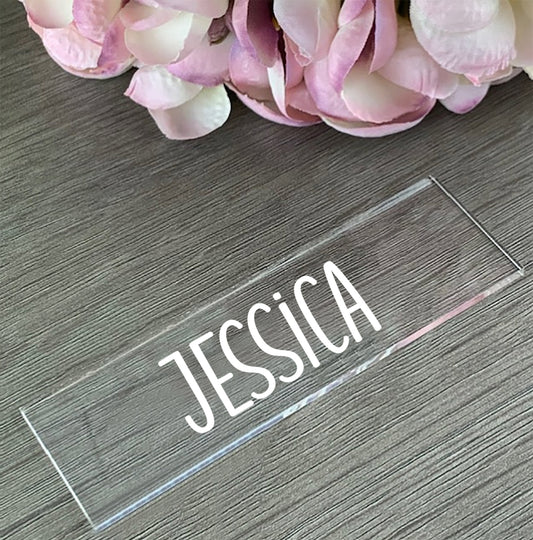 clear acrylic rectangle name place card