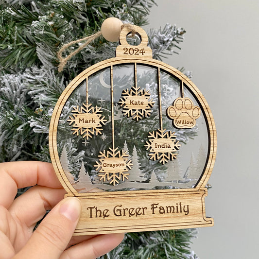 Personalised Family Snow Globe Decoration