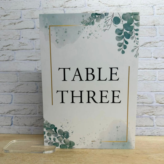 Deluxe Eucalyptus Table Number