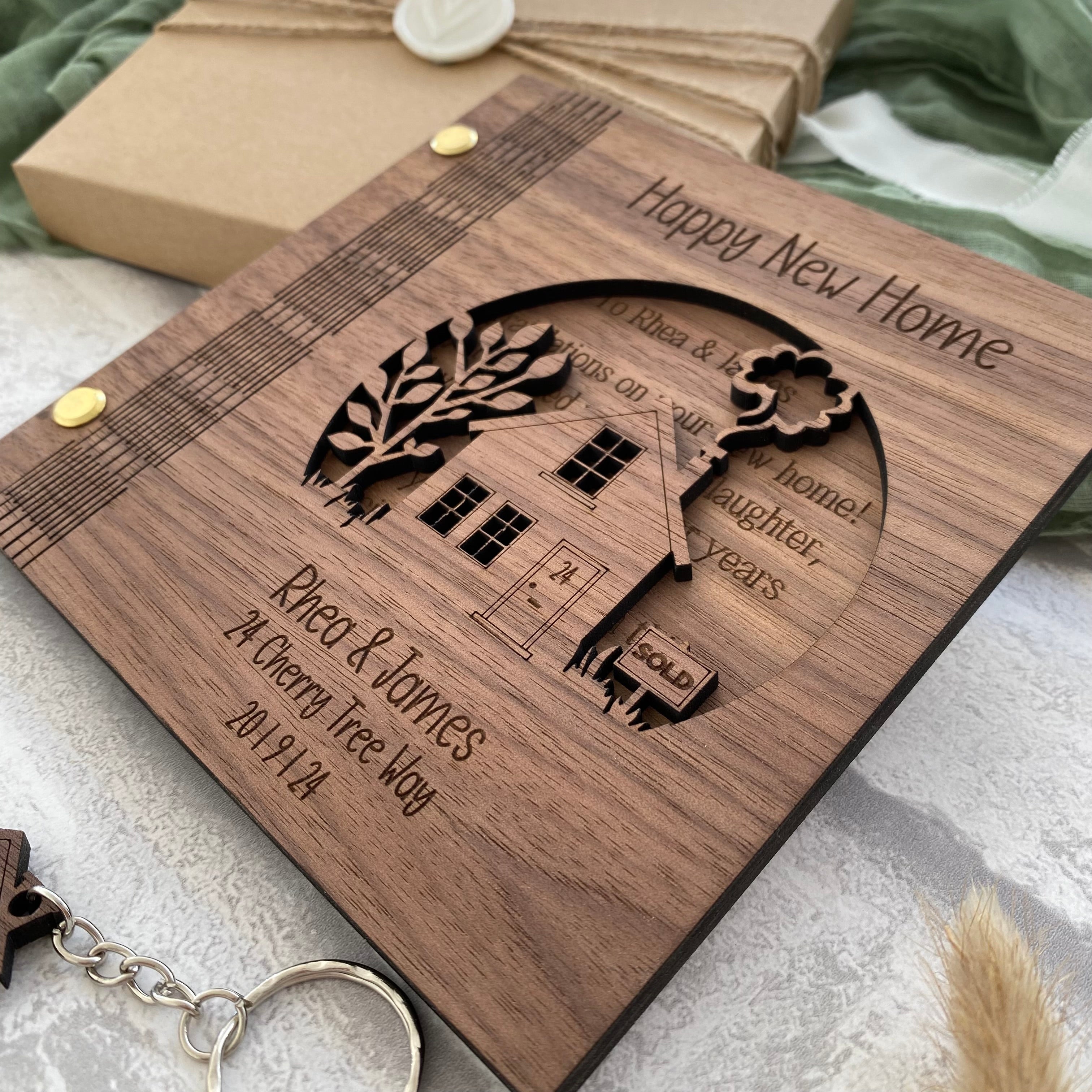 Handmade Personalised New Home Card – J.a.m. 23 Designs, 6x6 Inch Folded Greeting Card For Adults