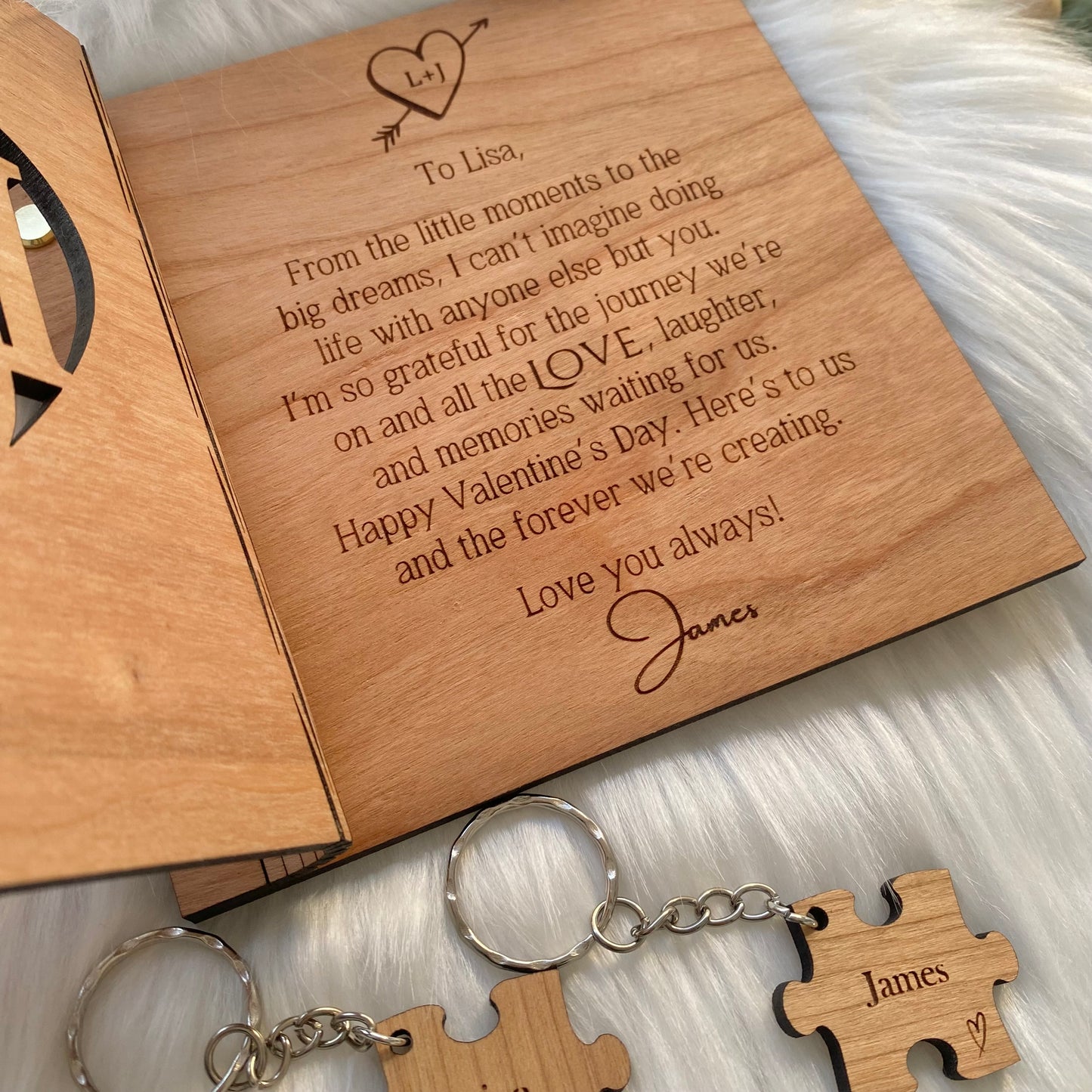 custom engraved valentines message