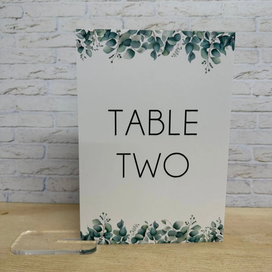 Personalised Eucalyptus Table Number
