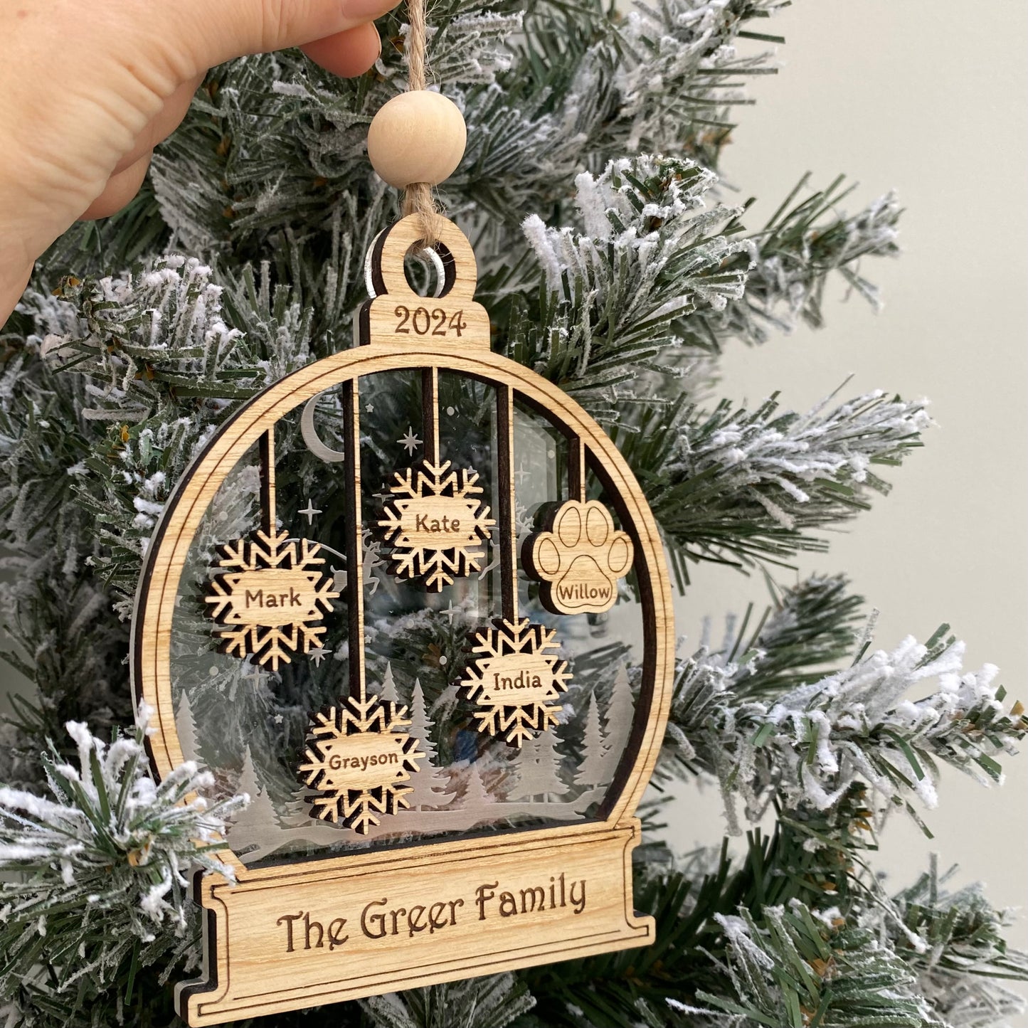 Personalised Family Snow Globe Decoration