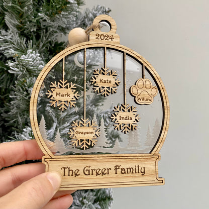 Personalised Family Snow Globe Decoration