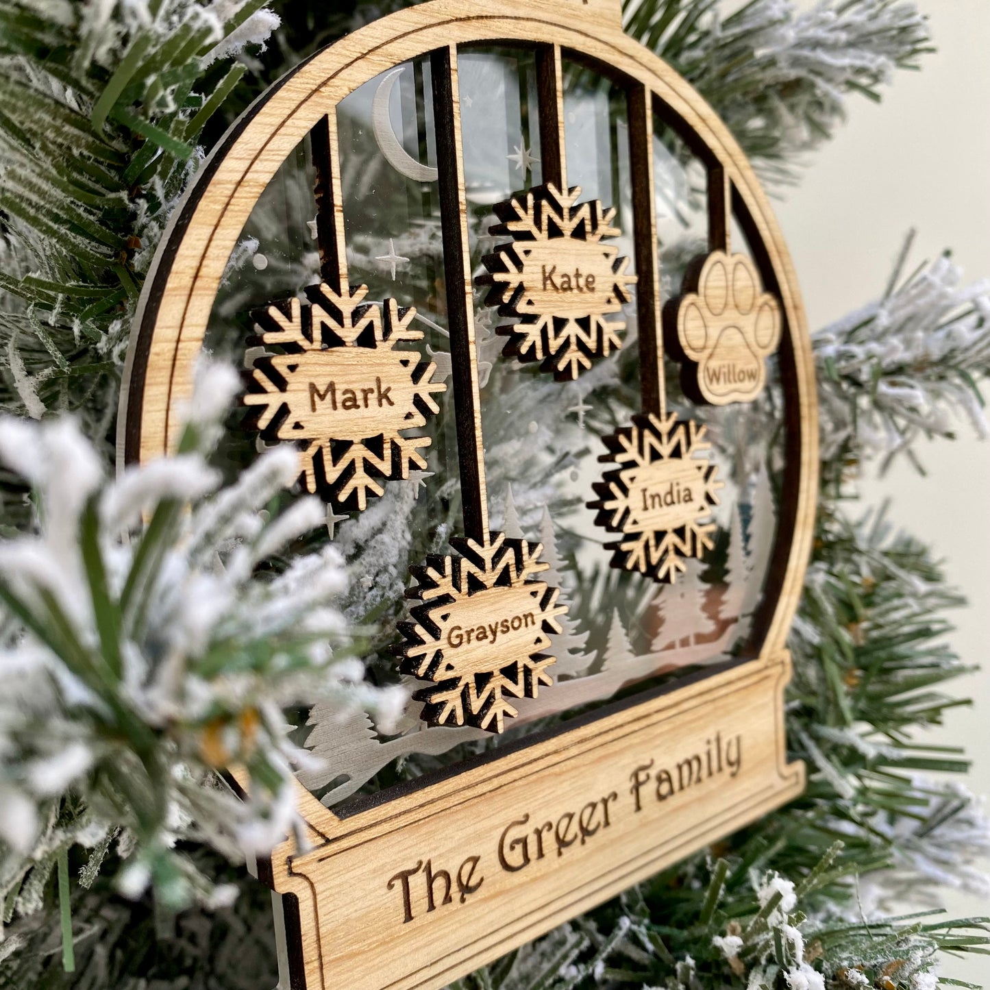 Personalised Family Snow Globe Decoration
