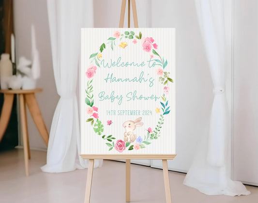 Floral baby shower welcome sign 