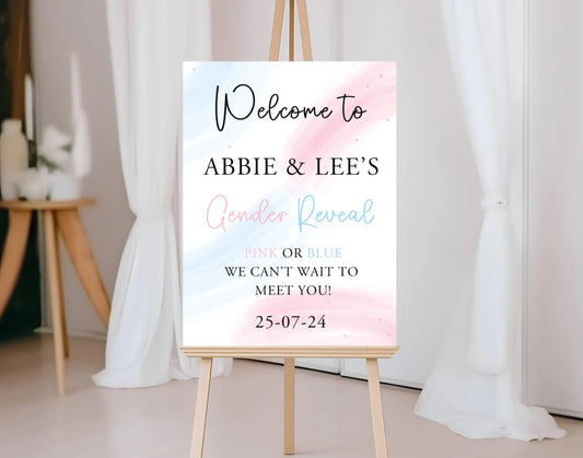 Personalised gender reveal party sign 