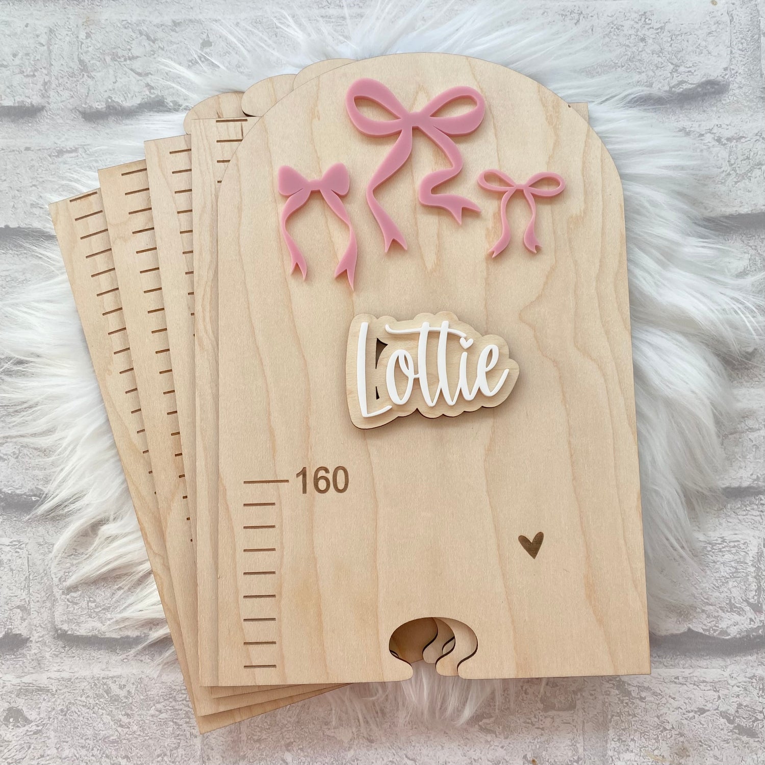 Girls wooden height chart