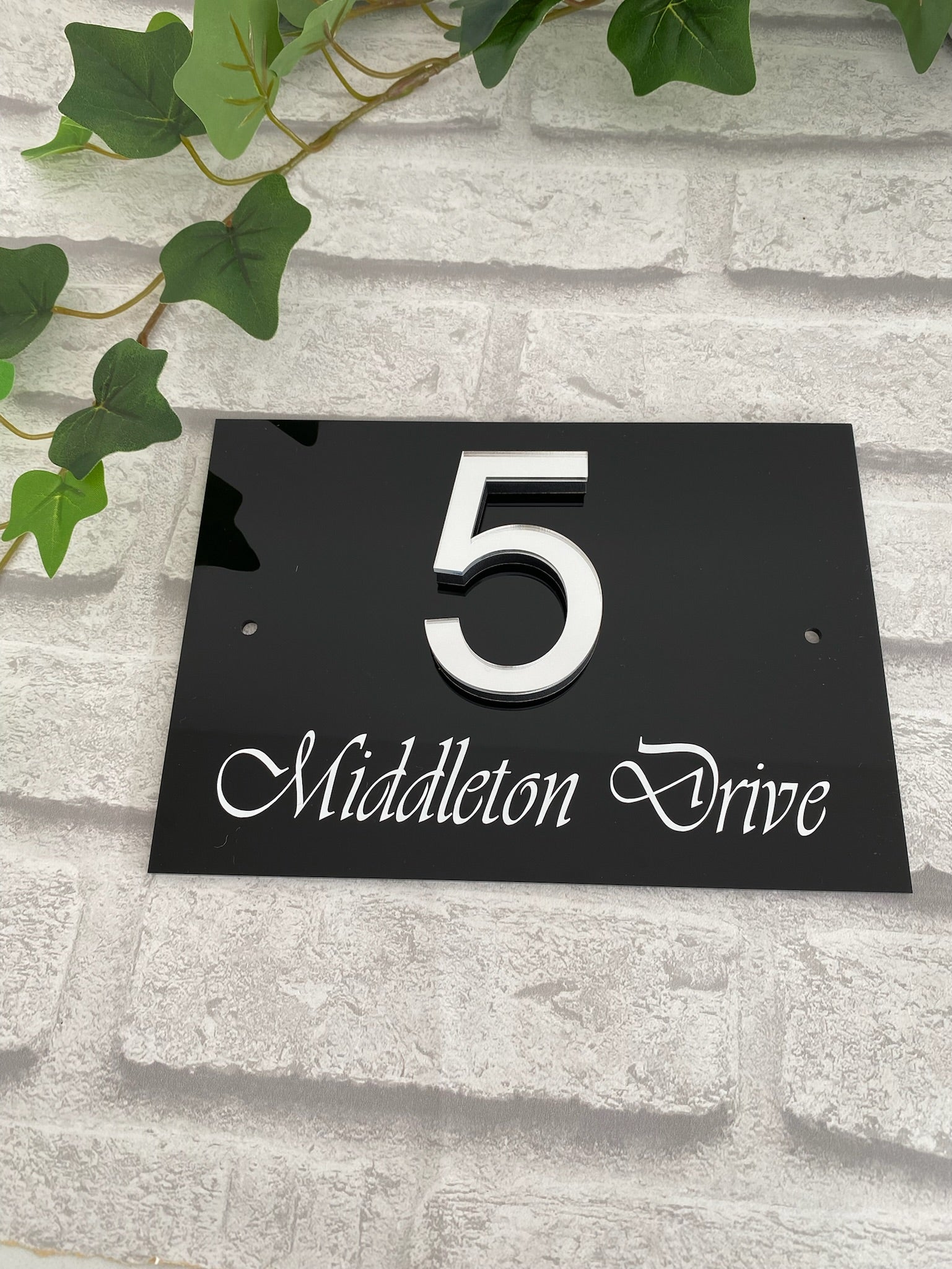3D number acrylic house sign