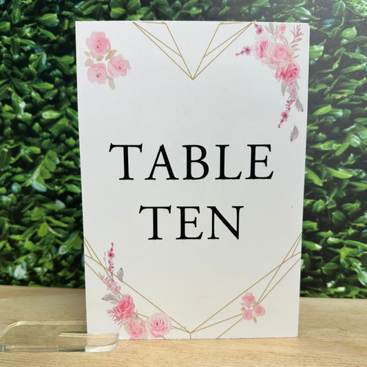 Modern Heart Table Number