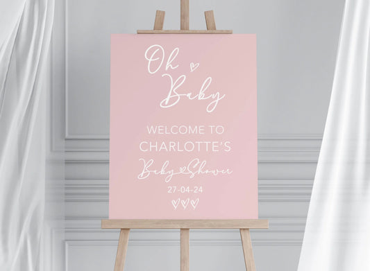 Baby girl baby shower decoration sign