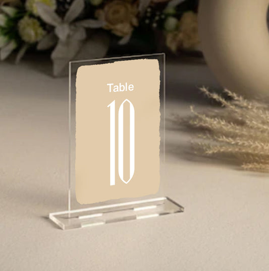 customised rectangle painted acrylic wedding table number