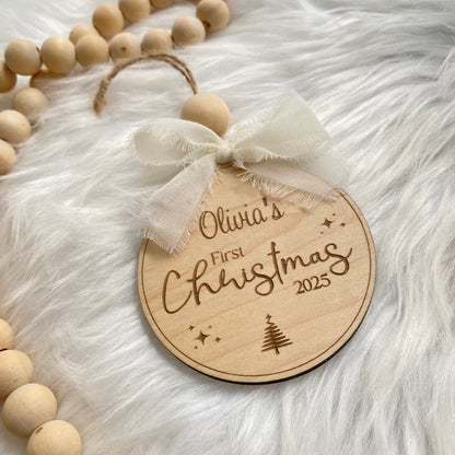 Personalised Baby’s First Christmas Bauble 2025