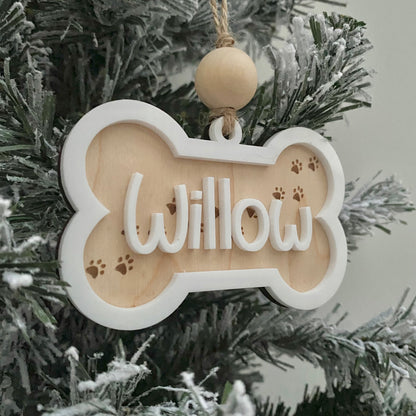 Personalised dog Christmas decoration