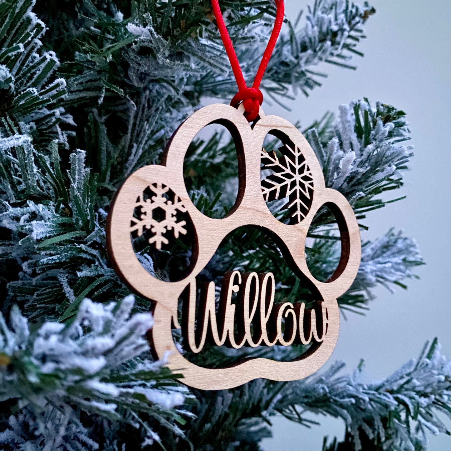 Personalised dog paw ornament