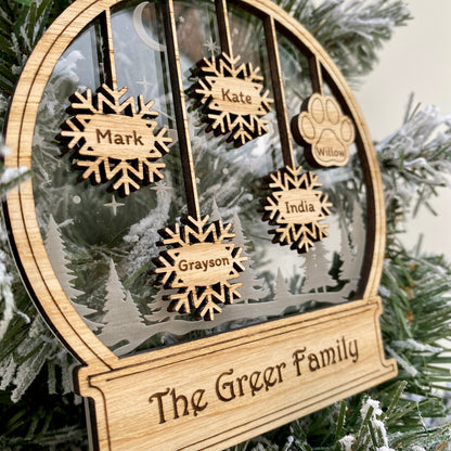 Personalised Family Snow Globe Decoration