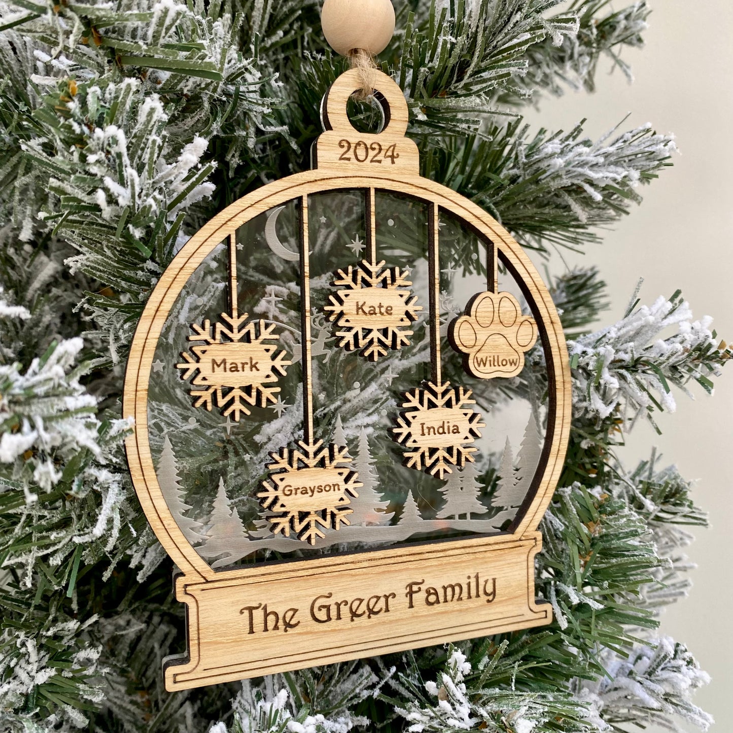 Personalised Family Snow Globe Decoration