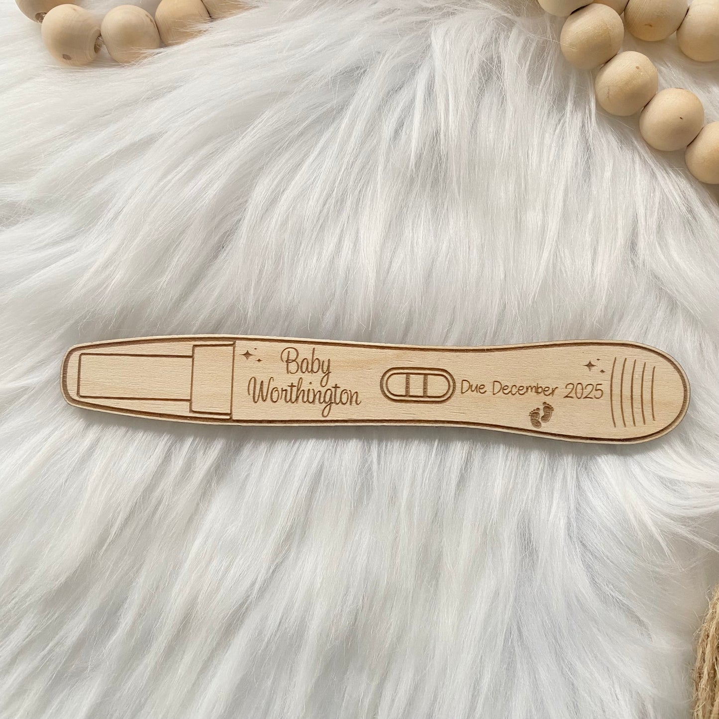 Personalised wooden pregnancy reveal