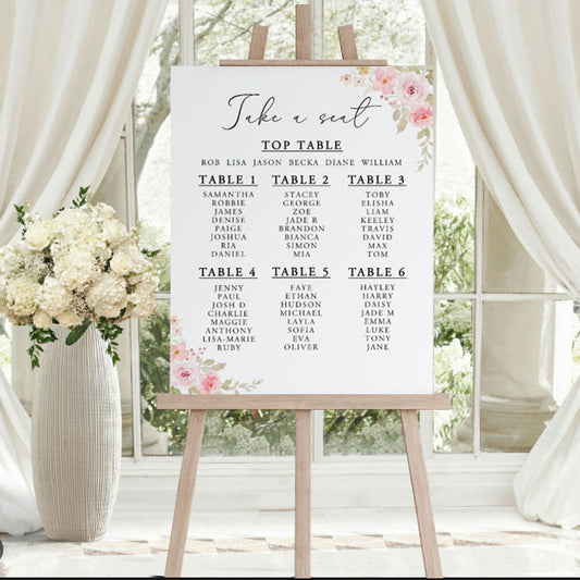 rose theme wedding decorations - Wedding seating plan 