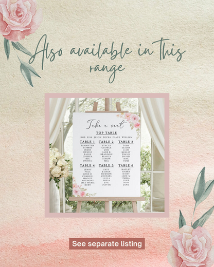 Pink rose wedding decorations - Wedding seating plan 