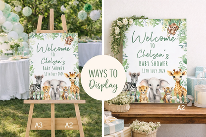 Safari Theme Baby Shower Welcome Sign