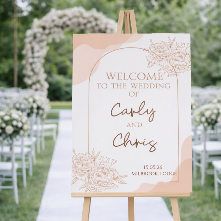 Terracotta Wedding Welcome Sign