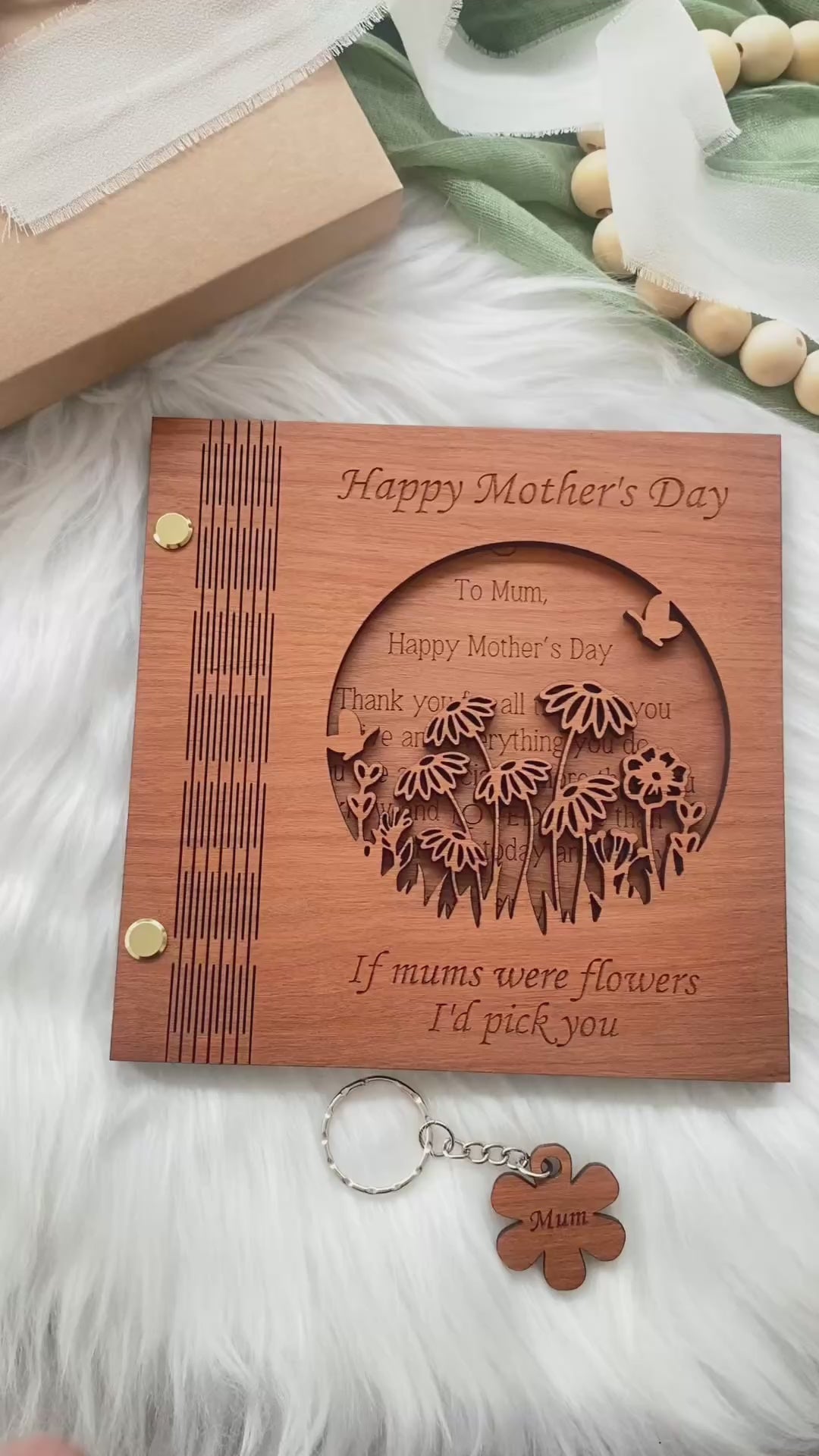 Personalised wooden Mothers Day Card