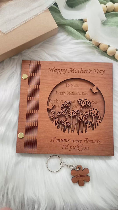 Personalised wooden Mothers Day Card