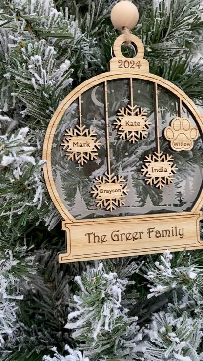 Personalised Family Snow Globe Decoration