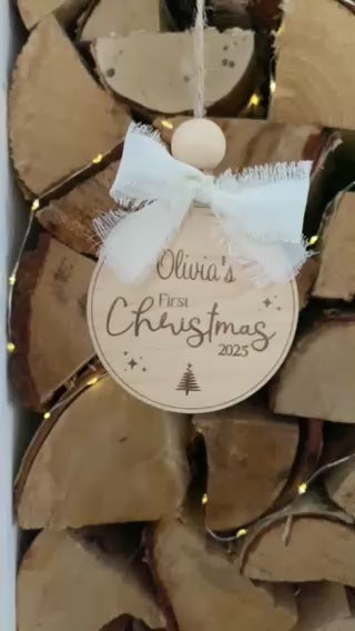 Personalised Baby’s First Christmas Bauble 2025
